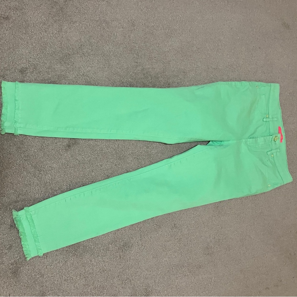 Lilly pulitzer green jeans south ocean high rise